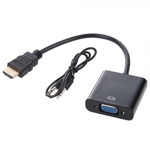 تبدیل HDMI به VGA سیم دار 20cm با خروجی صدا